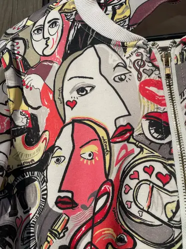 Women’s artsy Abstract Picasso style lightweight multicolored jacket Multiple Size M