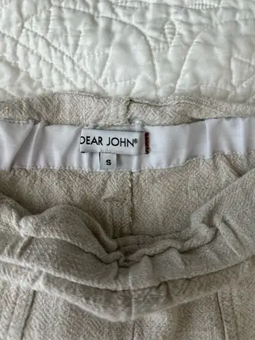 Dear John  Women's Small Karlie Paper Bag Waist Shorts Linen Cuff Tan Buttons thumbnail 2