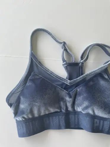 Victoria's Secret PINK Sport Ultimate Lightly Lined Velvet Sports Bra Blue Size XS - Image 5