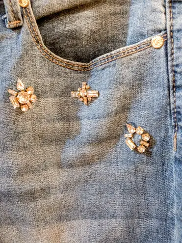 Anne Klein Embroidered Denim Jeans