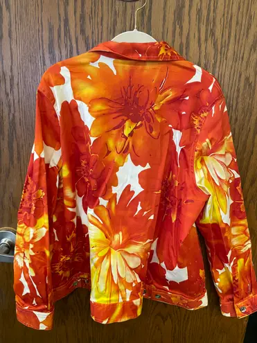Diane Gilman Rare Floral Sequin Embellished Vibrant Jacket 1X
