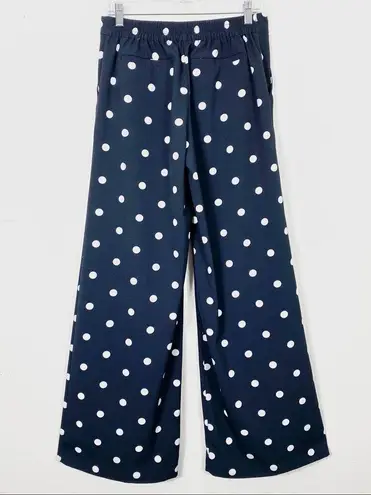 New York & Co Navy & White Polka Dot Flare Pants Blue