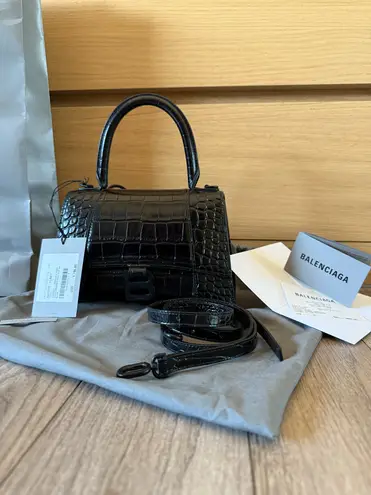 Balenciaga Crocodile Hourglass Small Handbag
