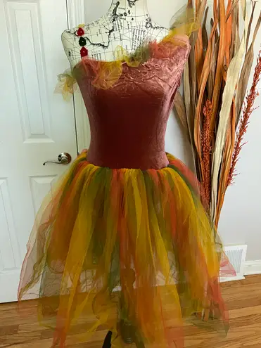 Curtain Call Costume Tutu Bodysuit Fall Autumn π Colorful Velvet Asymmetric