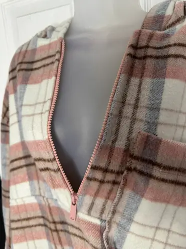 Ashley by 26 International Outwear Wool Pink Flannel Pullover