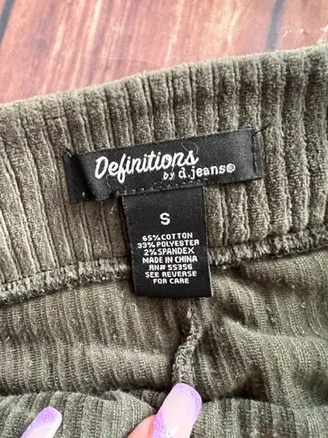 D. Jeans Definitions by Women Corduroy Dark Green Pencil Midi Skirt Size Small