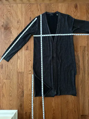 Tahari Woman’s Open Front Long Line Black Cardigan, Sz M