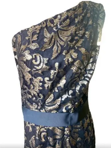 Tadashi Shoji Gown Black & Gold Sequin