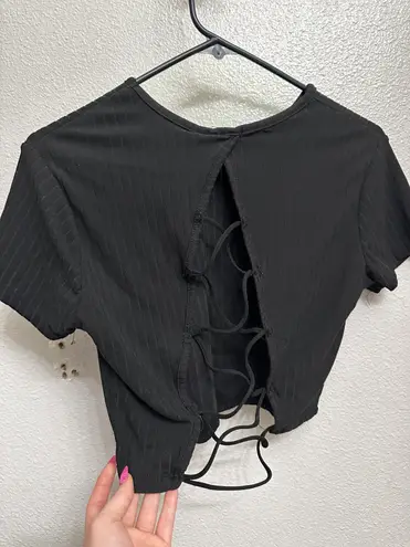 Justify Ribbed Open-Back Crop Top