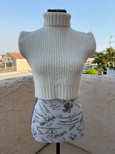 STAUD Bette merino wool rib-knit cap sleeve turtleneck sweater size S small NEW