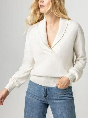 Lilla P Shawl Collar Cotton Cashmere Blend Pullover Sweater