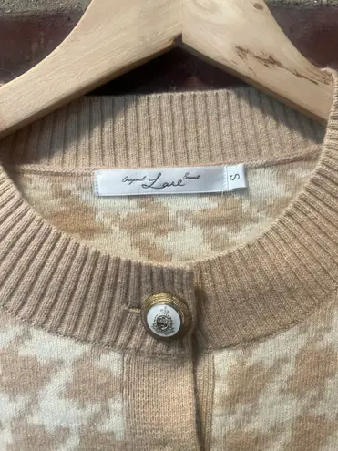 Houndstooth Fuzzy Cardigan Sweater Set