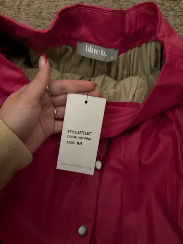 Pink leather matching set Size M