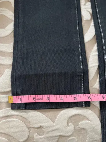 We Wore What The Danielle High Rise Vintage Straight NWT in Black/white stitching