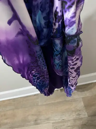 B. Smart Purple Multi- Color Animal Print Silk Size 24