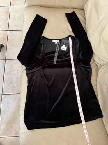 ANATOMIE Calliope Stretch Velvet Top in Black. MSRP $228 Black Size L