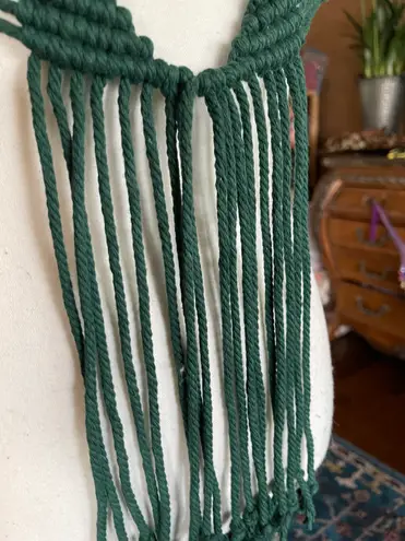 Macrame Crop Top Festival Wear Green