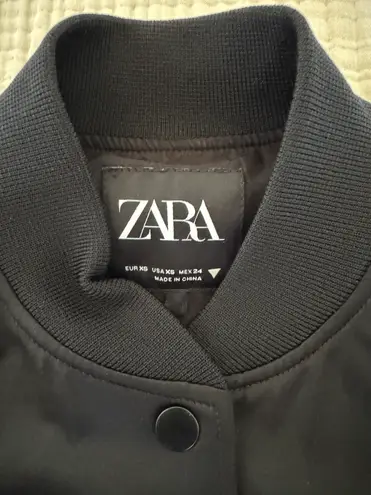 ZARA Satin Cropped Bomber Jacket