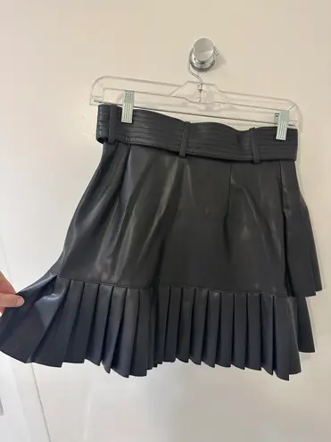 ZARA Pleated Leather Skirt