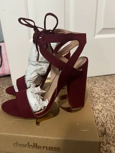 Charlotte Russe Burgundy Velvet Heels