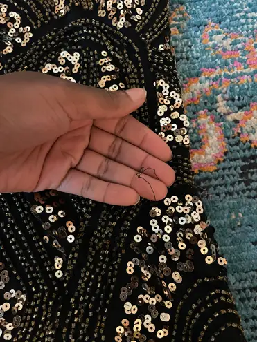 Vijiv 1920s Sequin Embellished Flapper Dress Black