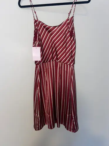 Cotton Candy LA Red Striped Silk Dress