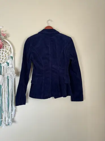 L'AGENCE Kaydence Corduroy Double Breasted Blazer Jacket Blue Size XS