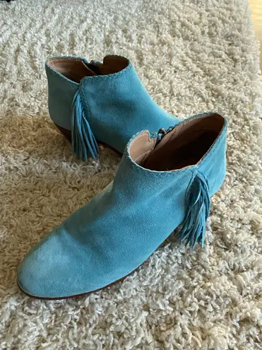 Sam Edelman Blue Suede Chunky Heel Bootie