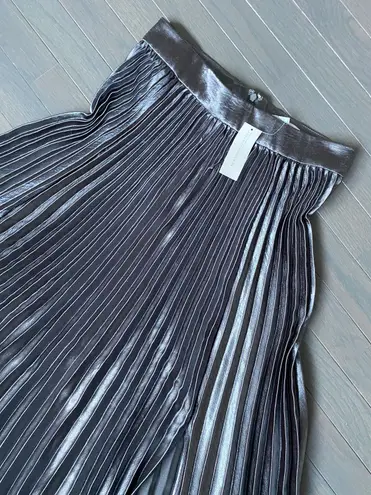 New York And Company Pleated Maxi Skirt In Carlson Grey Metalic NWT Skirt