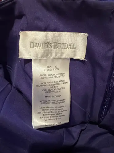 David's Bridal Purple Bridesmaid Dress