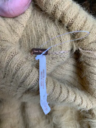 Free People Eyelash Balloon Sleeve Dress Marigold Medium