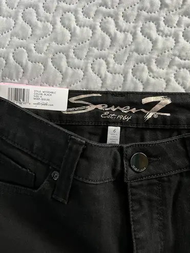 Seven 7 Weekend shorts black denim jean Cut hems