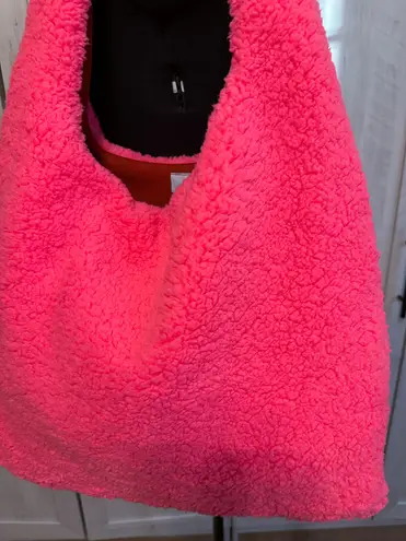 Handmade Hot Pink Sherpa Tote Bag