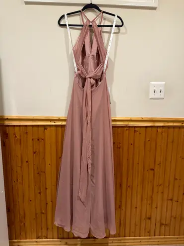 Azazie A-Line Pleated Chiffon Floor-Length Dress Size A2