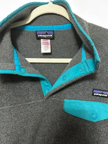 Patagonia snap T fleece pullover blue