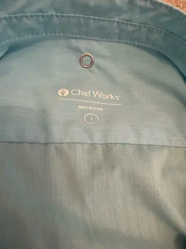 Chef Works Uniform Women Long Sleeve Button Baby Blue Small