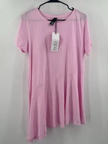 Bobi LOS ANGELES T-Shirt Size Medium Asymmetrical Pink Peonies NWT Shirt Tunic