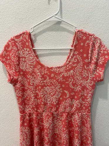 Aeropostale Coral Paisley Print Dress Size Large