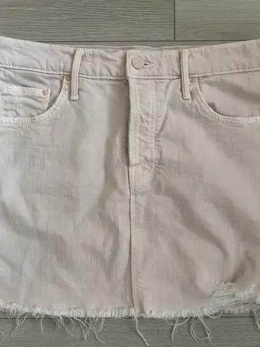 MOTHER Denim MOTHER Superior The Vagabond Mini Fray Skirt in Soft Pink