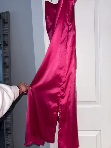 Charlie Holiday Pink Silk Midi Dress