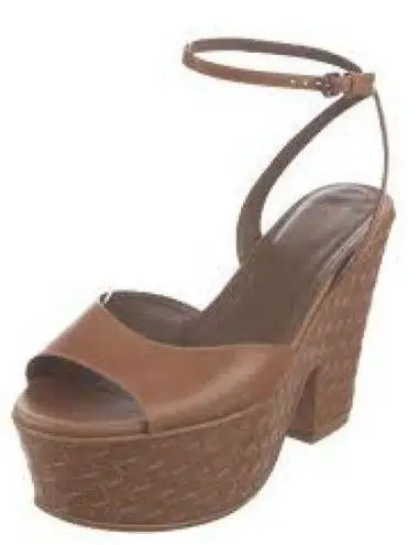 Bottega Veneta Intrecciato weave platform leather sandals made in Italy sz 39.5