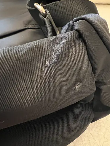 Black Nylon Backpack with Gold Hardware