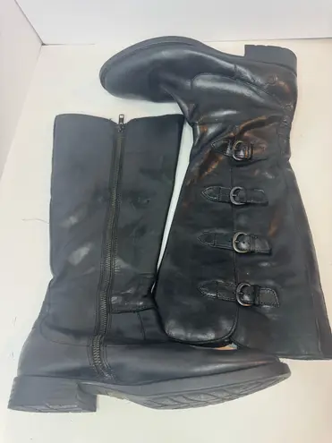 Born Shoes Born Black Leather Knee High Boots Size 9M