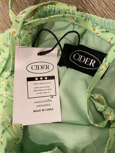 Cider ditsy floral lime green cami dress Small NWT NEW