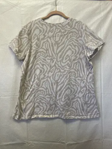 Denim & Co . Printed Perfect Jersey Crew Neck Short Sleeve Top A398792 1X QVC