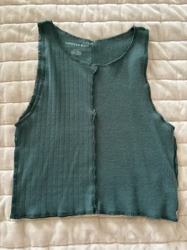 American Eagle green multi fabric tank