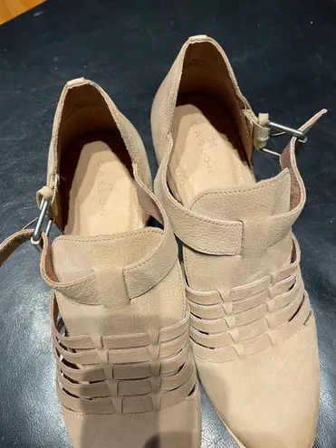 Caslon NWOT Nude Neutral Cutouts Breatheable All LEATHER Laser perforated Cutoffs Ankle Booties