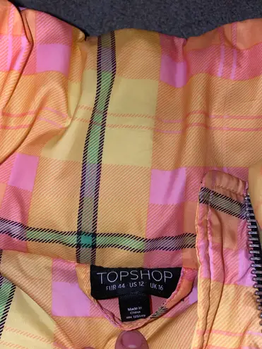 Top Shop Plaid Puffer Jacket 