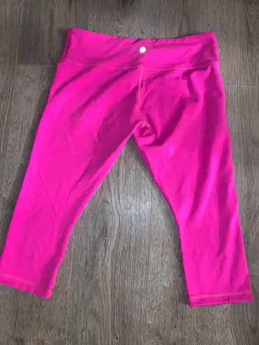 Lululemon Reversible Wunder Under Crop Leggings Pink/Black Size 10