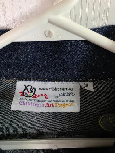 Children’s Art Project Heart Embroidered Denim Jacket Size Medium Blue